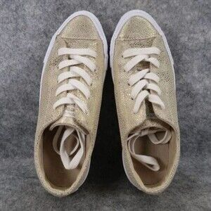 Converse All Star Sneakers Womens 5.5 Metallic Textured Leather Cap Toe Lace Up